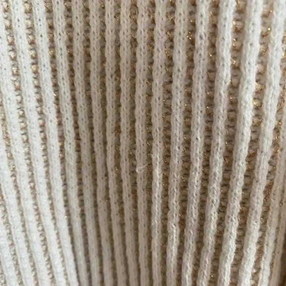 Splendid Cream and Metallic Gold Knit Sweater - Picture 8 of 12
